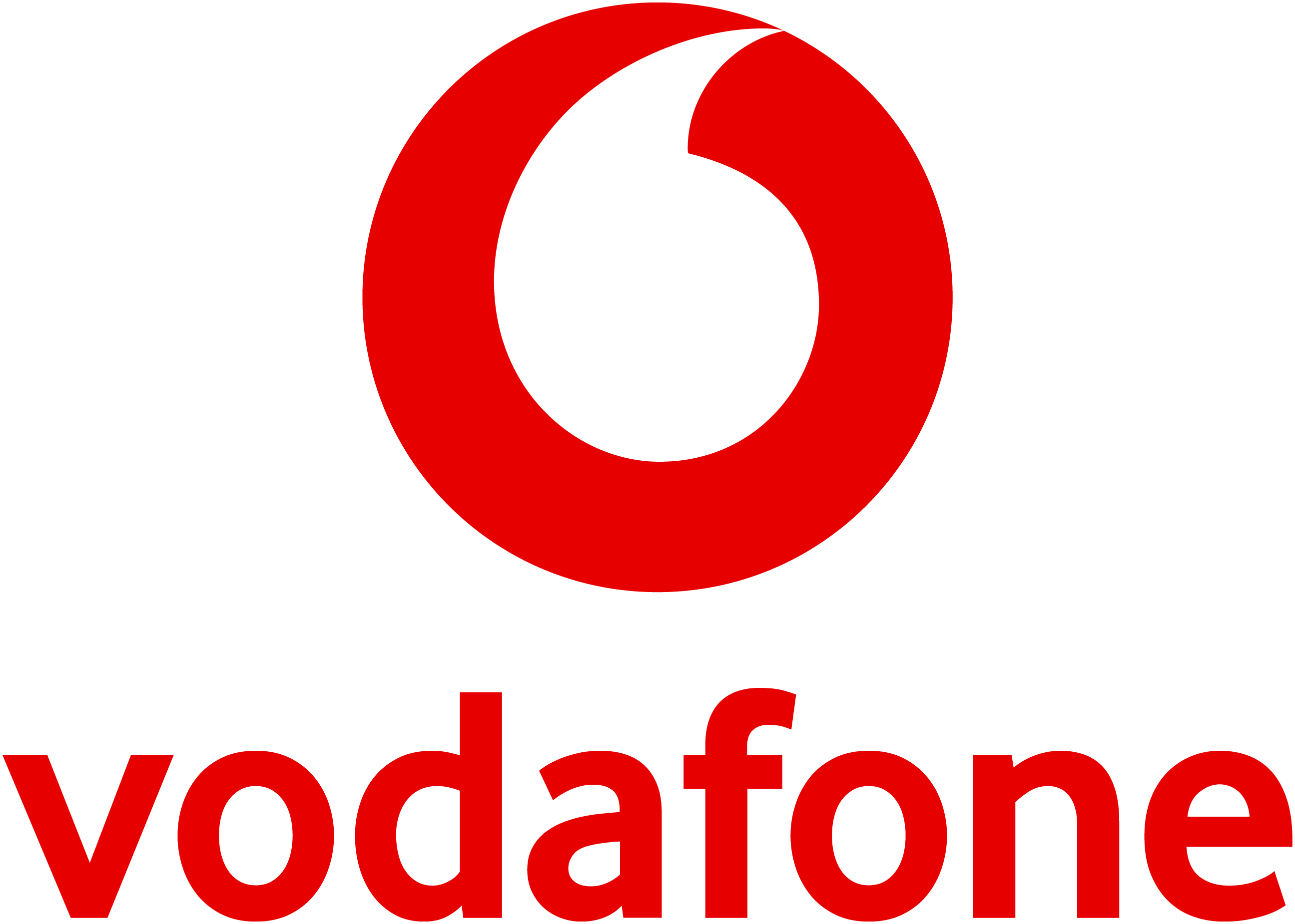 Logo Vodafone vertical color rojo